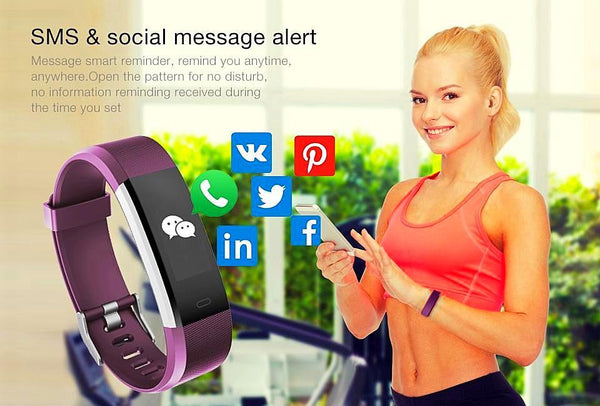 ﻿ID115HR Plus Fitness Tracker - Blue - - Happee Shoppee