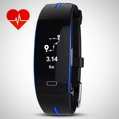 ﻿Fitness Tracker - Black-Blue - - Happee Shoppee