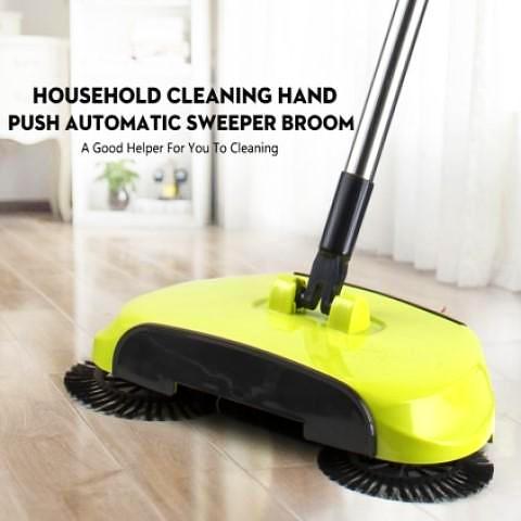 ﻿SPIN Home Sweeper Broom - Light Yellow - - Happee Shoppee