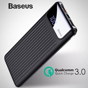 ﻿Baseus 10000mAh Quick Charge 3.0 Powerbank - Black - - Happee Shoppee