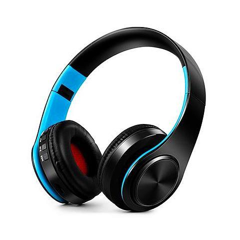 ﻿Wireless Bluetooth Headphones - Black Blue - - Happee Shoppee